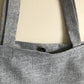 grey circle ruffle tote bag